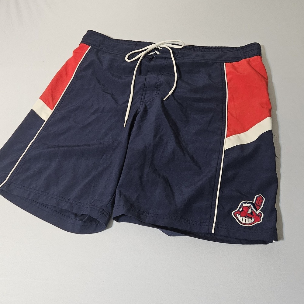 Cleveland Indians Swim Trunks Men L Chief Wahoo Board Shorts Guardian Drawstring
